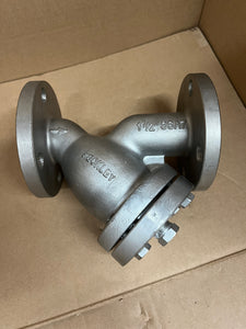 1 1/2" KECKLSY STYLE SSA7 CLASS 150 RF FLANGED 316 STAINLESS STEEL Y-STRAINER