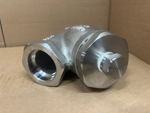 1 1/2" KECKLEY STYLE SSB7 CLASS 600 SOCKET WELD 316 STAINLESS STEEL Y-STRAINER