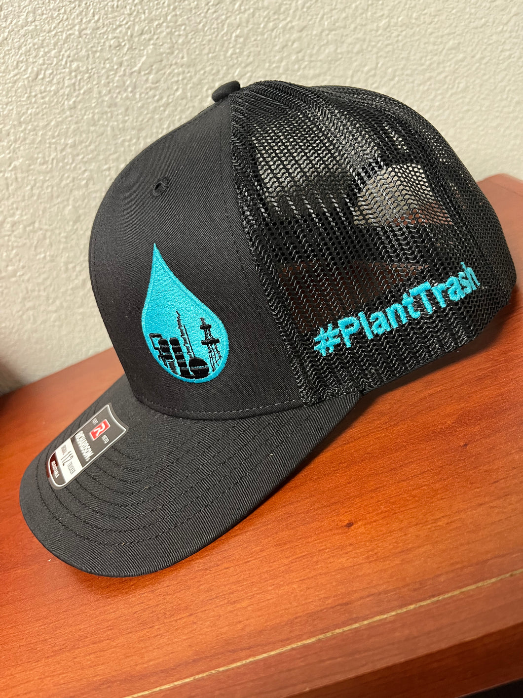 Trucker Hat; Black & Teal #PlantTrash