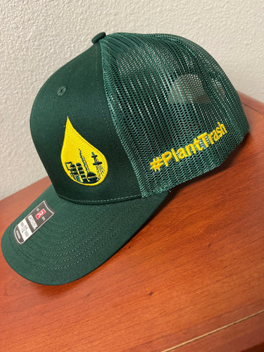 Trucker Hat; Green & Yellow #PlantTrash