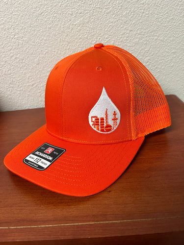 Trucker Hat; Orange & White