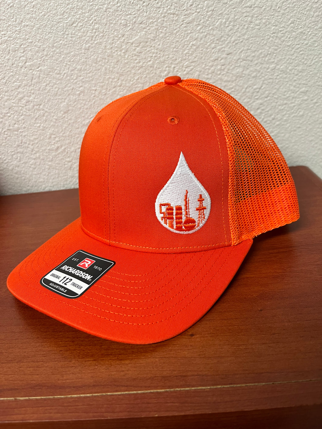 Trucker Hat; Orange & White