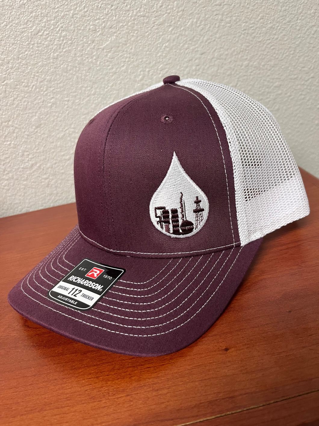 Trucker Hat; Maroon and White