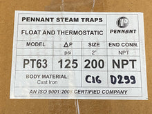 Load image into Gallery viewer, PENNANT 2&quot; PT63-125 STEAM TRAP