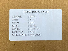 Load image into Gallery viewer, PENNANT 3/4&quot; BLOW DOWN VALVE