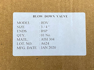 PENNANT 3/4" BLOW DOWN VALVE